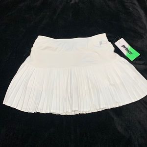 New woven pleated skort white